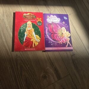 Barbie Christmas Carol and Mariposa The Fairy Princess Books Set Summer Reading